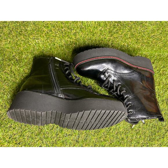 Steve Madden Cool Planet Kreed Patent Leather Platform Zipper Boot 8.5 - Picture 11 of 16